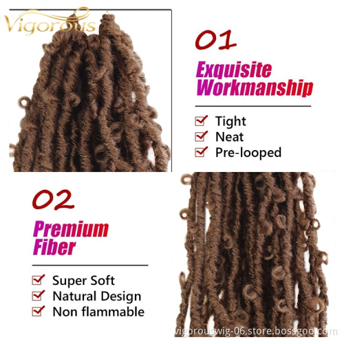 Wholesale 18inch Distressed Butterfly Locs Crochet Hair Premade Ombre Color Faux Locs Vendor synthetic brasiding Hair Extension